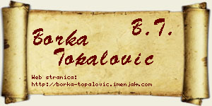 Borka Topalović vizit kartica